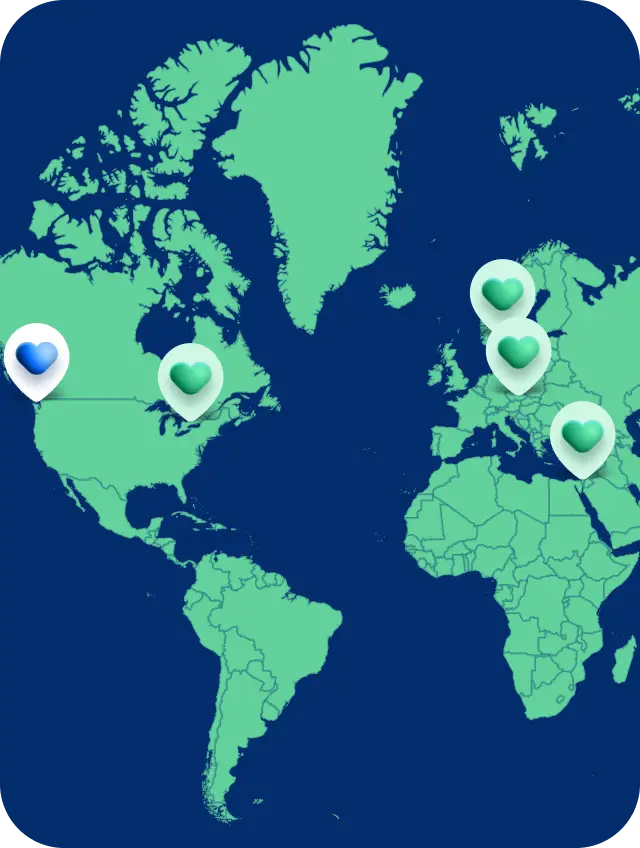 Map of heart browser locations